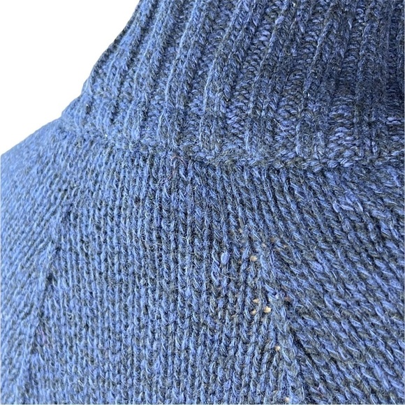 Benson Poncho Sweater Wool Cape Navy Blue Knit Size Small Turtleneck New NWT - Picture 9 of 11